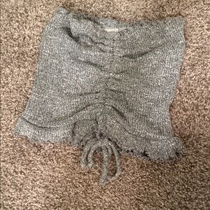 Better Be Gray Ruched Crop Top